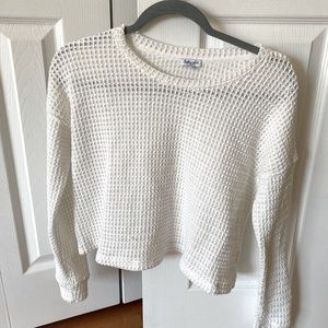 Splendid Womens Angler White Waffle Knit Pullover Sweater Top
